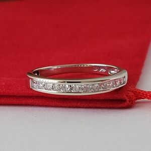 ❤️14k Size 8 Precious Solid White Gold Cubic Zirconia Band Ring! 👌🎁